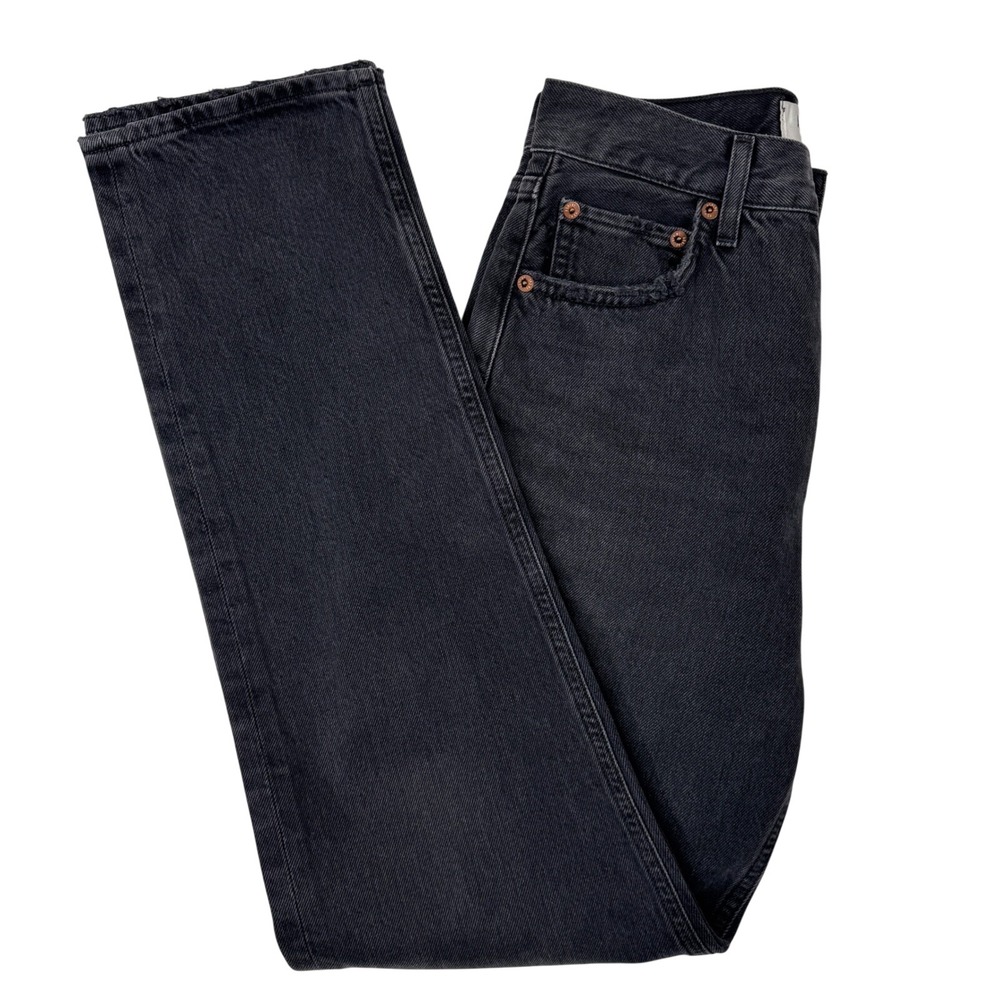 Agolde Jeans Womens 25 Blue 90s Pinch Waist High Rise Straight Button Fly Black - Picture 14 of 14